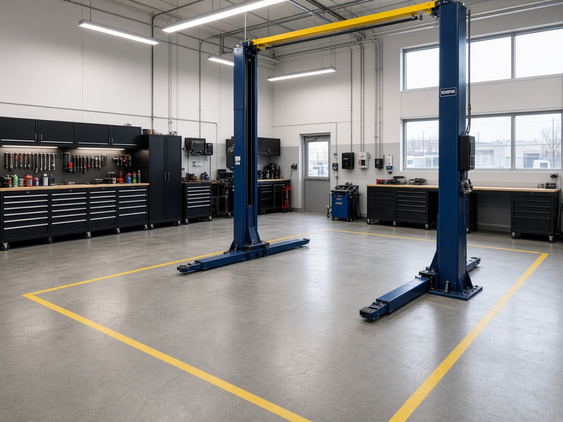 Clean service bay at Deallumen